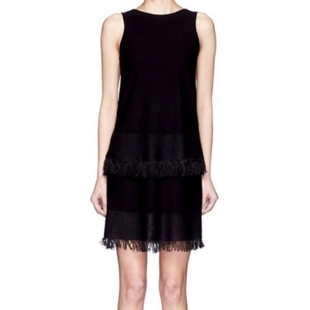 Theory Jurinzi Fringe linen/viscose sweater knit dress xs